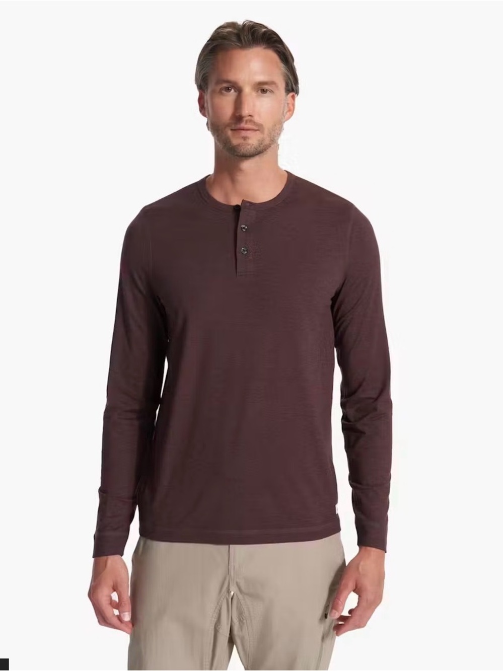 VUORI MENS EASE PERFORMANCE LONG SLEEVE HENLEY SHIRT XL